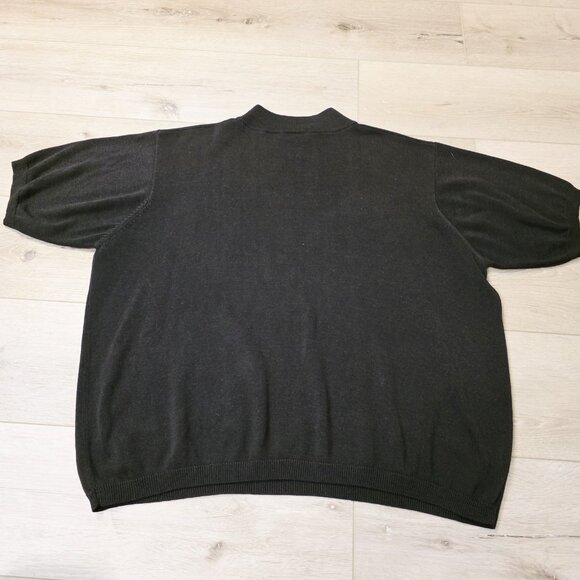 Vtg Womens Stefano Basics Black Floral Embroider Short Sleeve Blouse 22/24 - Picture 6 of 6